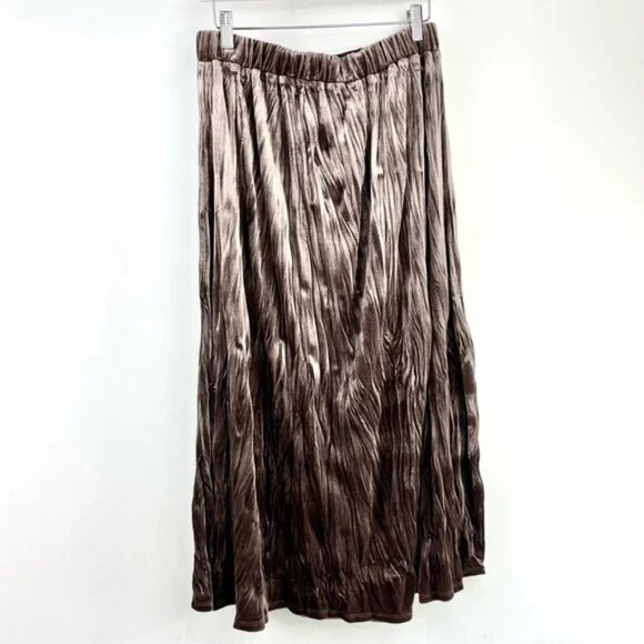 Mystree Purple Crinkled-Velvet Midi Skirt - Picture 2 of 6